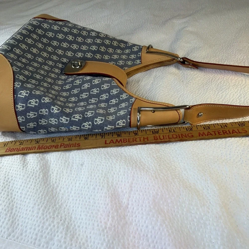 Vintage Dooney & Bourke Baby Blue Signature Crescent Hobo Shoulder Bag Y2K Purse